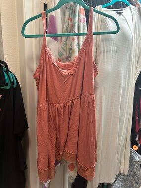 torrid Rusty Peach Lace-Trim Camisole Tank